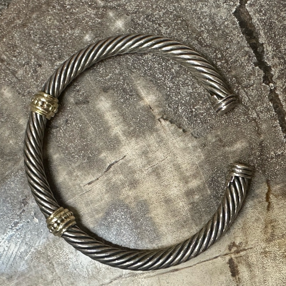 David Yurman Cable Bracelet with Two Stations